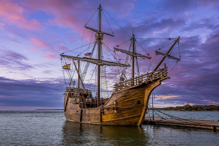 Spanish Galleon Docked at the Pier